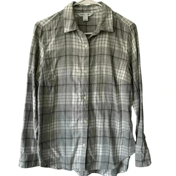 Old Navy Women Medium Flannel Classic Shirt Button Down Fall Season - Picture 1 of 4